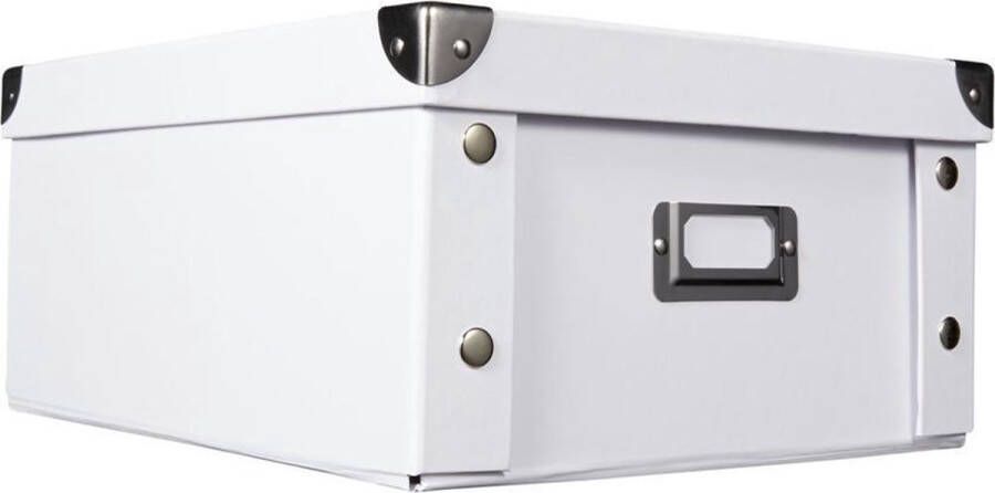Zeller Present Opbergbox met deksel medium (31 x 26 x 14 cm) wit D-04-1-C Opvouwbaar