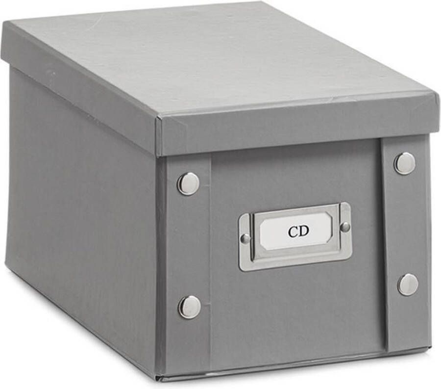 Zeller Present Opbergboxen met deksel 16 5x28x15 cm grijs Opvouwbaar Small