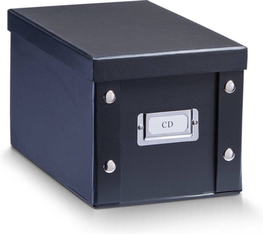 Zeller Present Opbergboxen met deksel 16 5x28x15 cm zwart Opvouwbaar Small