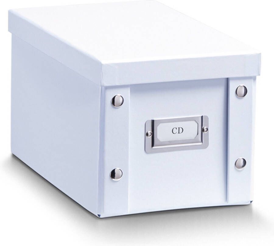 Zeller Present Opbergboxen met deksel 16 5x28x15 cm wit 17760 Opvouwbaar