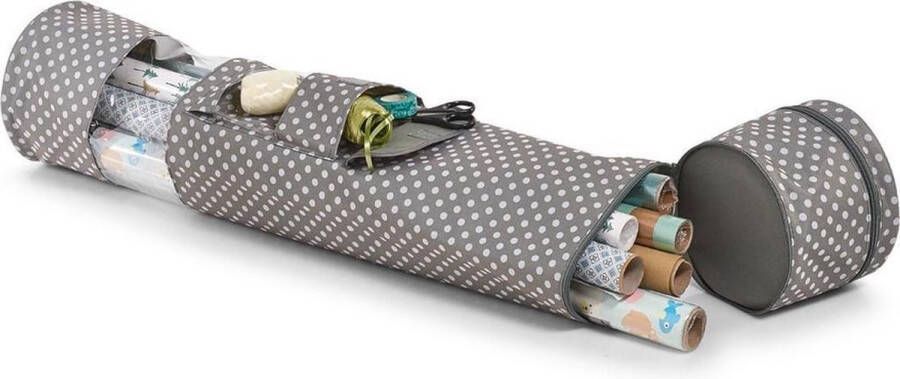 Zeller Present Zeller cadeaupapier inpakpapier organizer opbergtas 3-vaks D17 x H85 cm