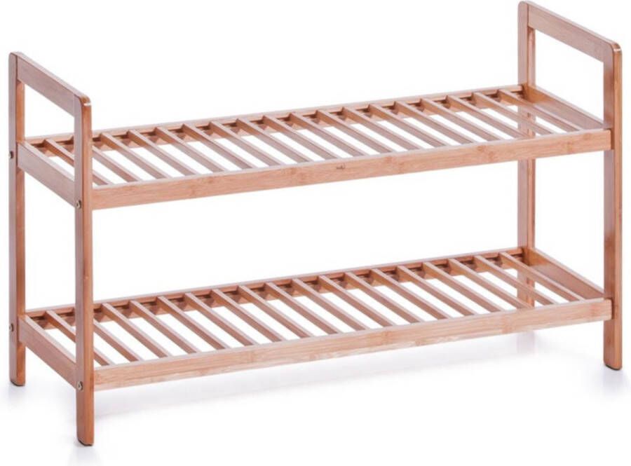 Zeller Bamboe houten schoenenrek schoenenstandaard 2-laags 70 x 26 x 40 cm Schoenen opbergen