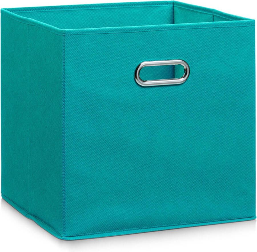 Zeller kastmanden petrol groen vierkant 32 x 32 cm opbergmand