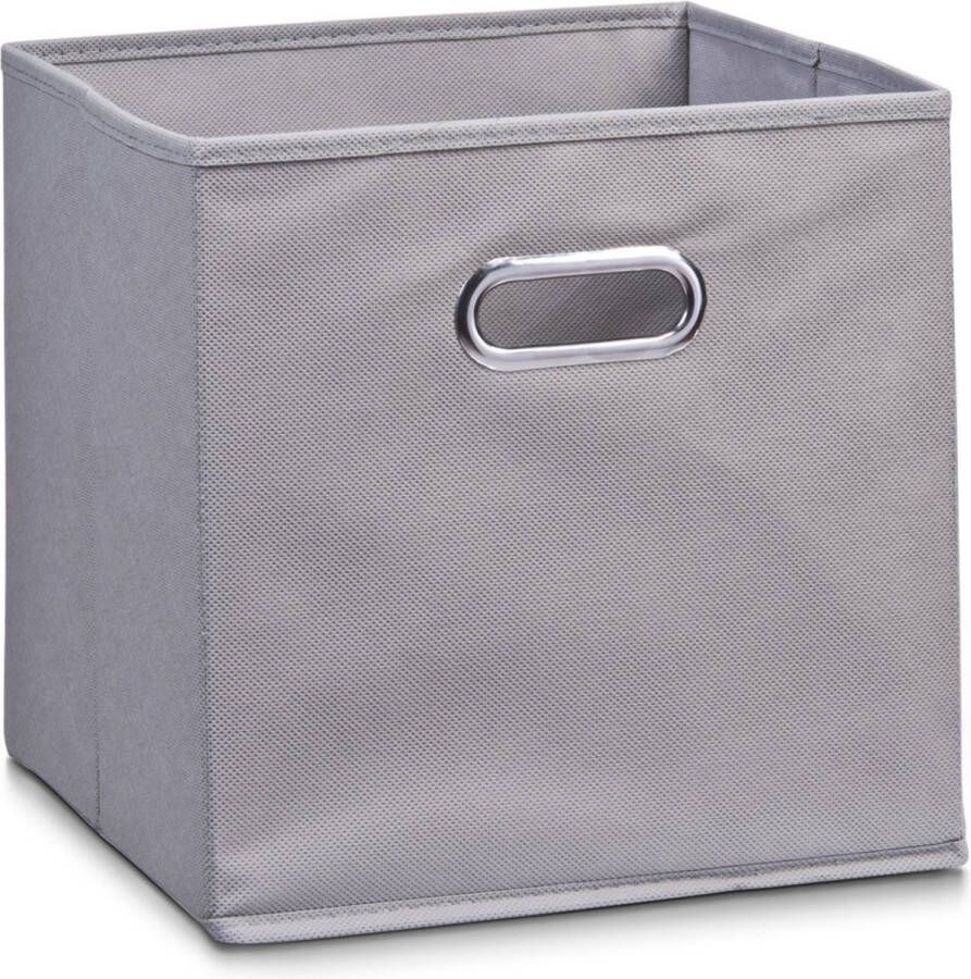 Zeller Set van 5x stuks grijze opbergmanden kastmanden 28 x 28 cm Speelgoed manden Opruimmanden Opbergers