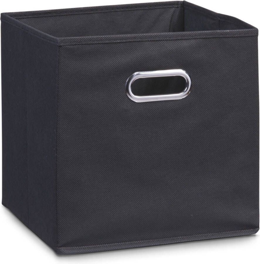 Zeller Set van 5x stuks zwarte opbergmanden kastmanden 28 x 28 cm Speelgoed manden Opruimmanden Opbergers