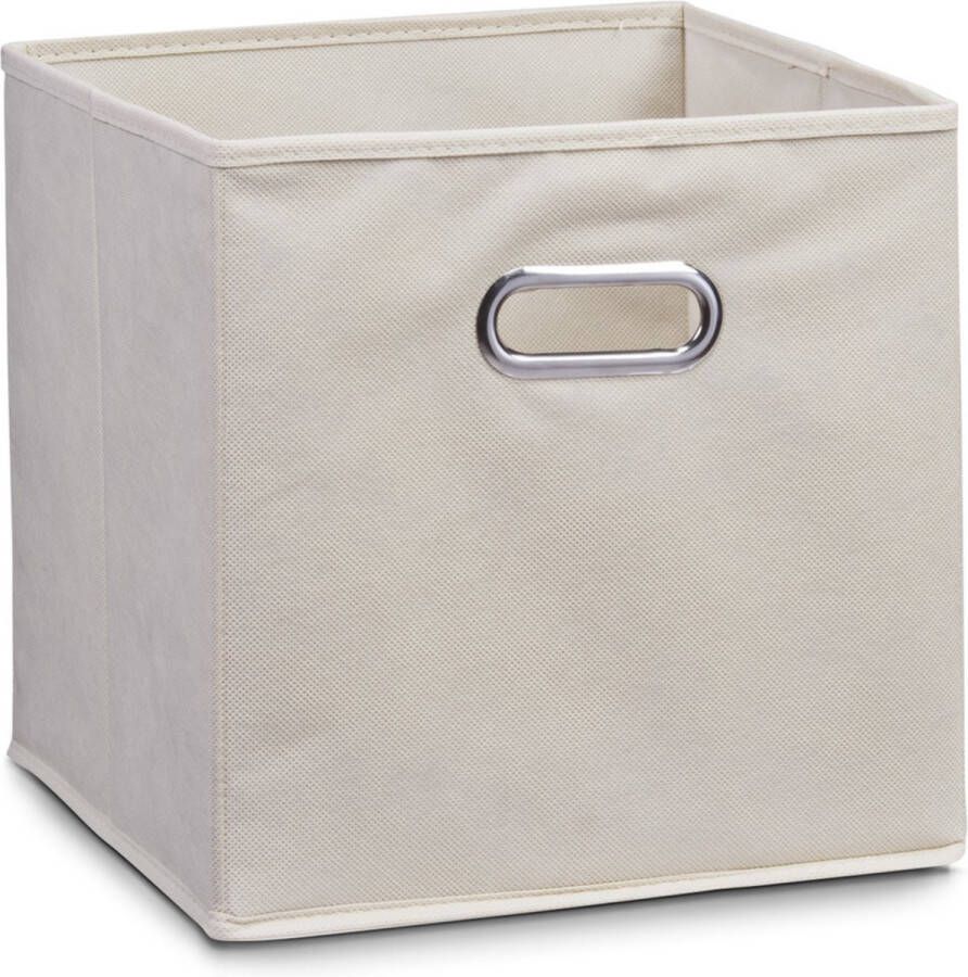 Zeller Set van 8x stuks beige opbergmanden kastmanden 32 x 32 cm Speelgoed manden Opruimmanden Opbergers