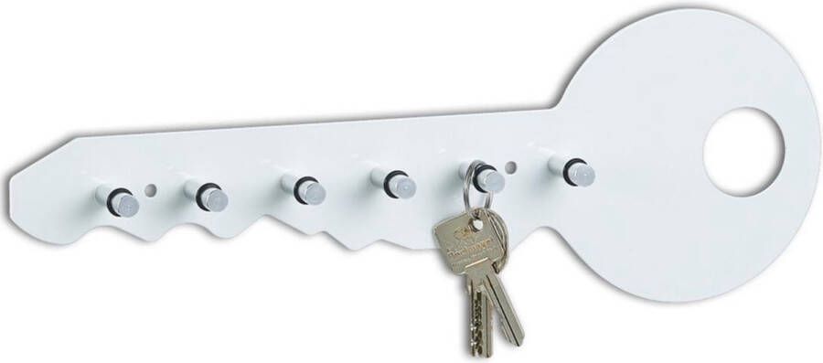 Zeller Sleutelrek wit voor 6 sleutels 35 cm Huisbenodigdheden Sleutels ophangen Sleutelrekjes Decoratief sleutelrek