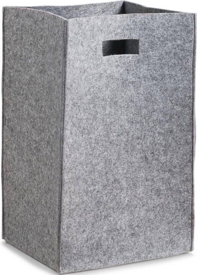 Zeller 1x Open grijze wasgoedmanden van stof 35 x 55 cm Wasmanden