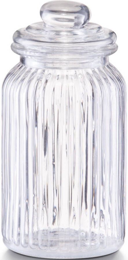 Zeller Voorraadpot glas rond strepen 1 2 L 11 x 22 cm bewaarpot