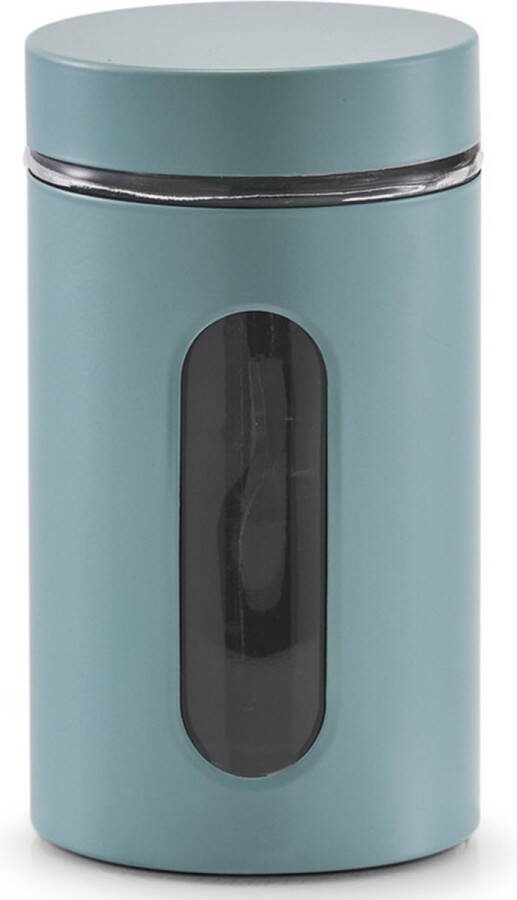 Zeller Voorraadpot met venster eucalyptus groen 900 ml D10 x H18 cm