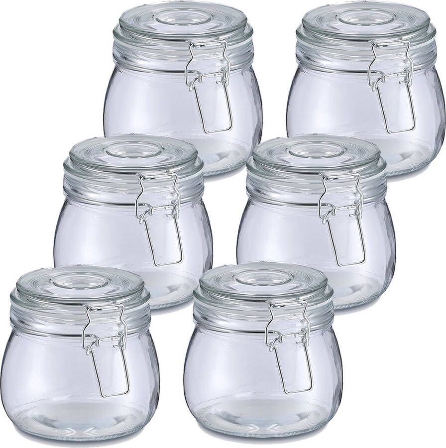 Zeller Voorraadpot bewaarpot Alfie 10x 500 ml glas beugelsluiting D11 x H11 cm