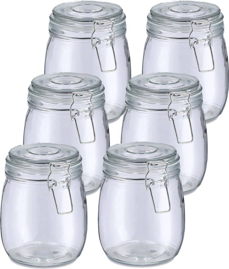 Zeller Voorraadpot bewaarpot Alfie 10x 750 ml glas beugelsluiting D11 x H14 cm