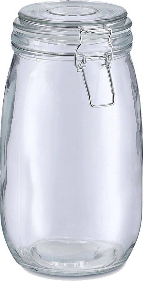 Zeller Voorraadpot bewaarpot Alfie 1.4L glas beugelsluiting D11 x H22 cm Voorraadpot