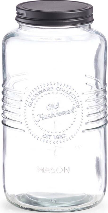 Zeller voorraadpotten Old Fashioned glas 12x 23 cm bewaarpot