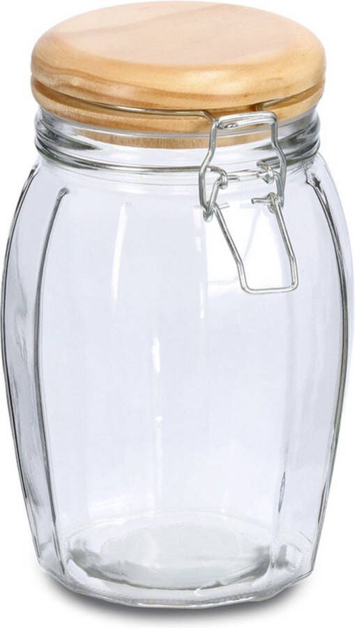 Zeller Voorraadpotten bewaarpotten 1.2L glas met beugelsluiting D12 x H19 cm Voorraadpot
