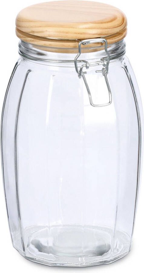 Zeller Voorraadpotten bewaarpotten 1.85L glas met beugelsluiting D13 x H23 cm Voorraadpot