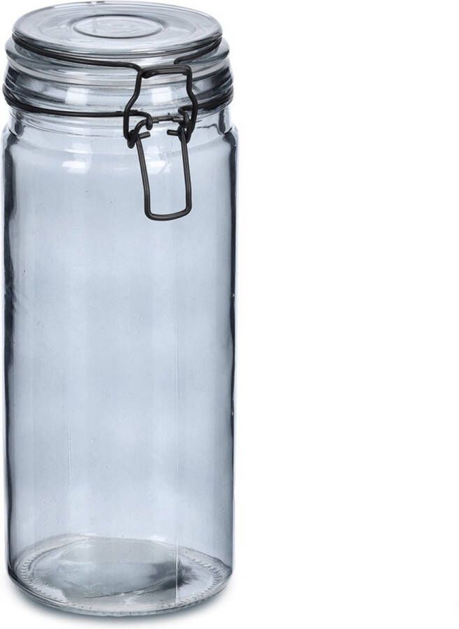 Zeller Voorraadpotten bewaarpotten 1L glas met beugelsluiting D10 x H20 cm Voorraadpot
