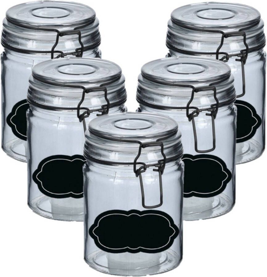 Zeller Weckpot inmaakpot 10x 250 ml glas met beugelsluiting incl. etiketten Weckpotten