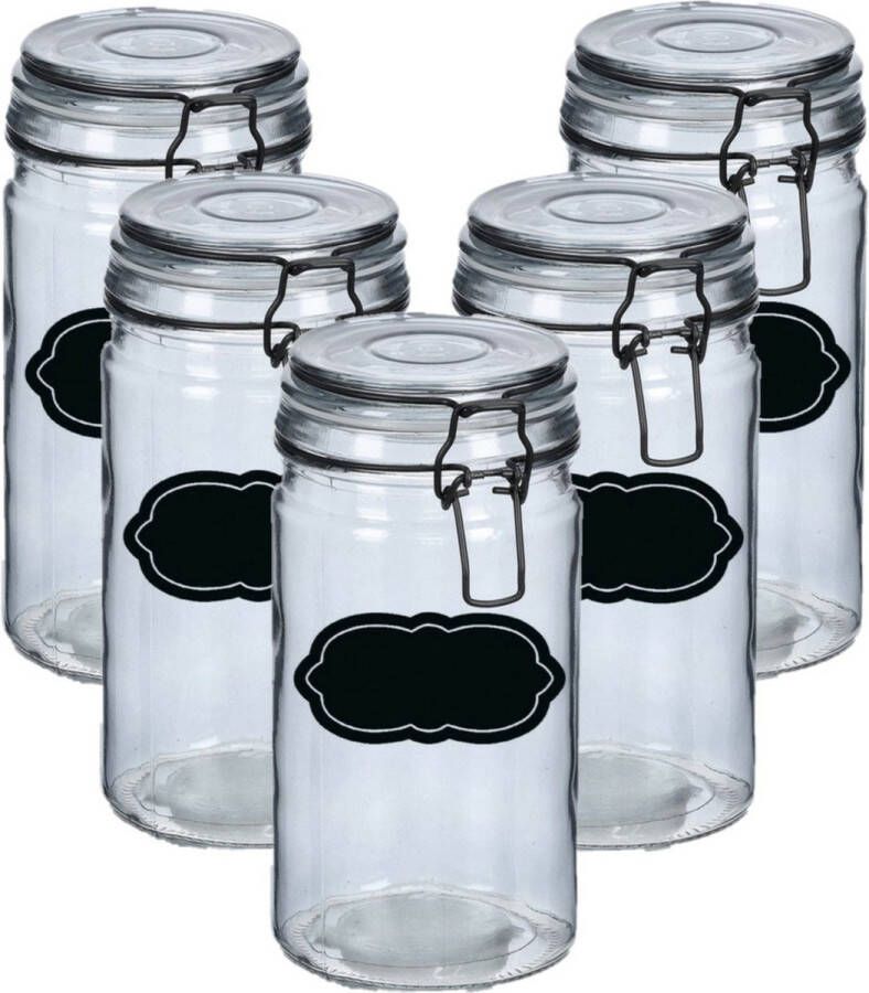 Zeller Weckpot inmaakpot 10x 750 ml glas met beugelsluiting incl. etiketten Weckpotten