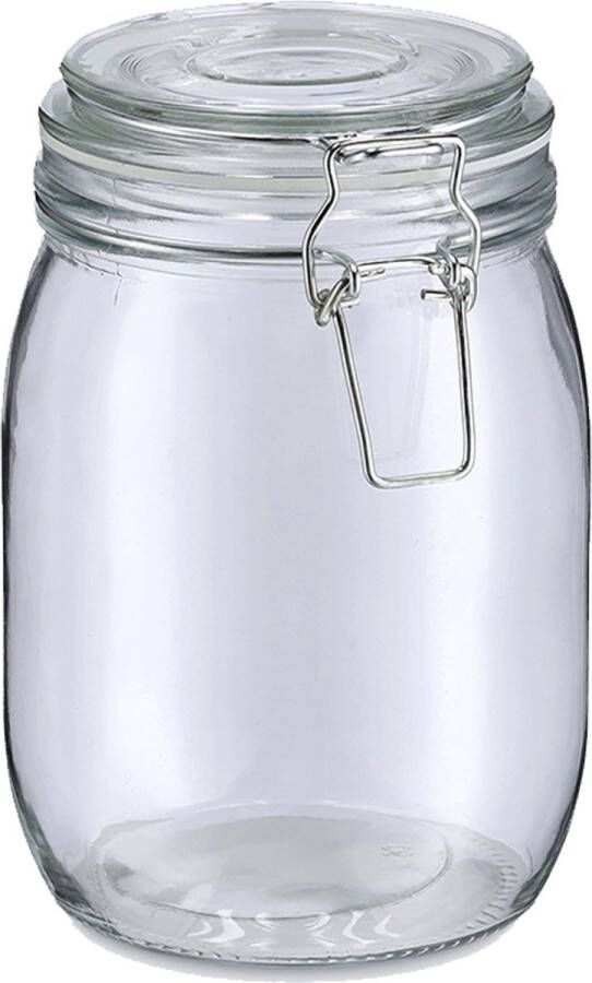 Zeller Voorraadpot bewaarpot Alfie 1L glas beugelsluiting D11 x H17 cm Voorraadpot