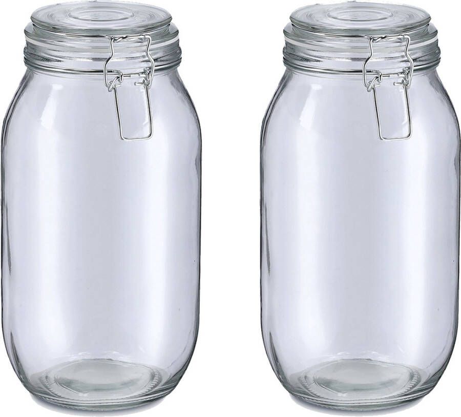 Zeller Weckpot inmaakpot Alfie 2x 2L glas beugelsluiting D13 x H26 cm Weckpotten