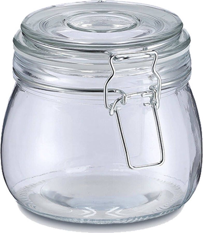 Zeller Voorraadpot bewaarpot Alfie 500 ml glas beugelsluiting D11 x H11 cm Voorraadpot