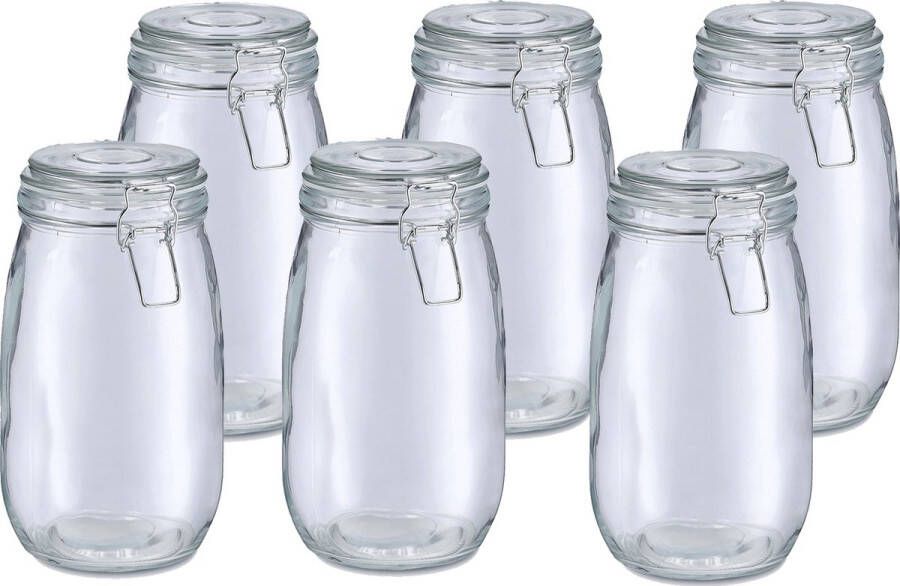 Zeller Weckpot inmaakpot Alfie 6x 1.4L glas beugelsluiting D11 x H22 cm