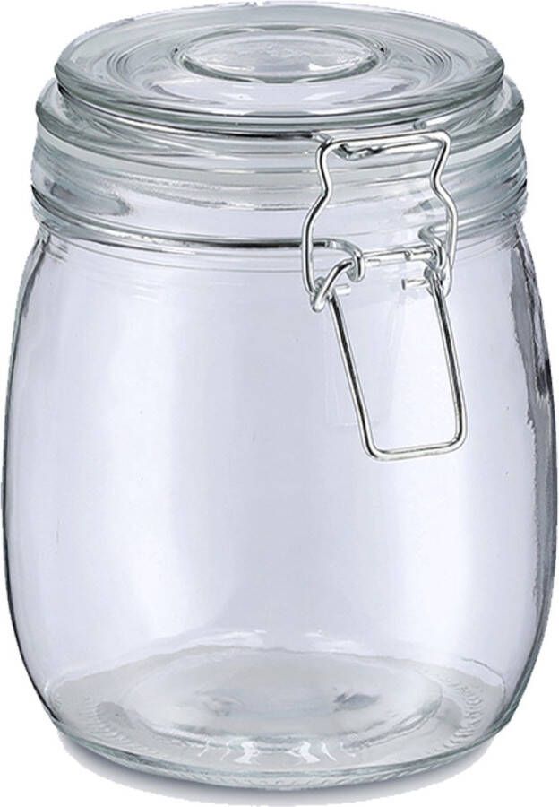 Zeller Voorraadpot bewaarpot Alfie 750 ml glas beugelsluiting D11 x H14 cm Voorraadpot