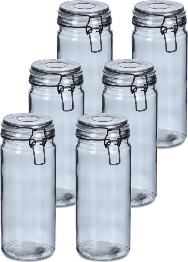 Zeller Weckpotten inmaakpotten 10x 1L glas met beugelsluiting D10 x H20 cm