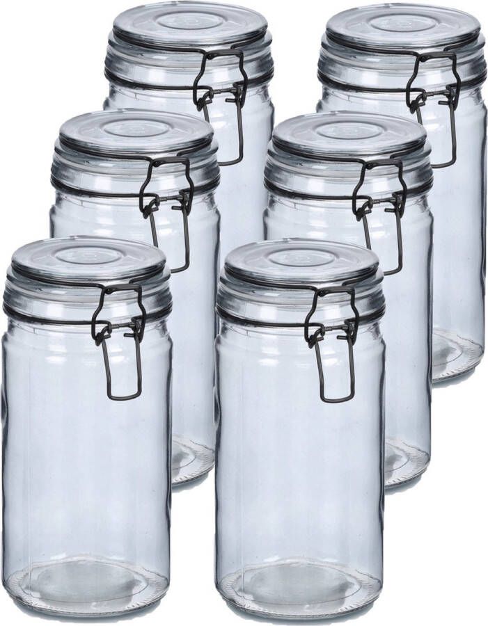 Zeller Weckpotten inmaakpotten 10x 750 ml glas met beugelsluiting D10 x H15 cm