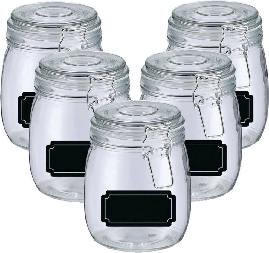 Zeller Weckpotten inmaakpotten 10x 750 ml glas met beugelsluiting incl. etiketten Weckpotten