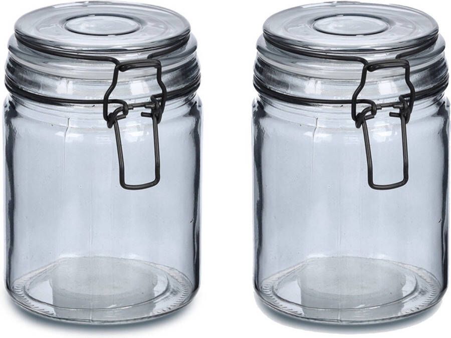 Zeller Weckpotten inmaakpotten 2x 250 ml glas met beugelsluiting D8 x H10 cm Weckpotten