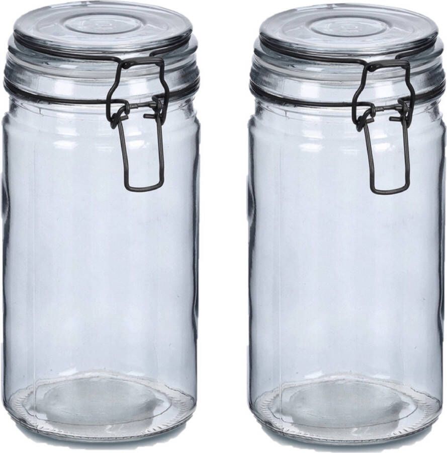 Zeller Weckpotten inmaakpotten 2x 750 ml glas met beugelsluiting D10 x H15 cm Weckpotten