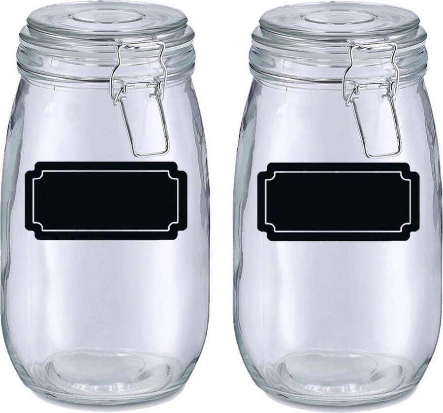 Zeller Weckpotten inmaakpotten 4x 1.4L glas met beugelsluiting incl. etiketten Weckpotten