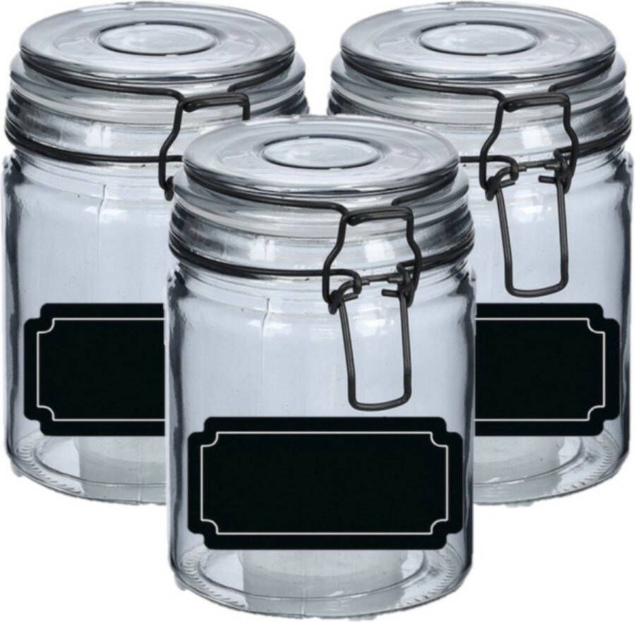 Zeller Weckpotten inmaakpotten 4x 250 ml glas met beugelsluiting incl. etiketten Weckpotten