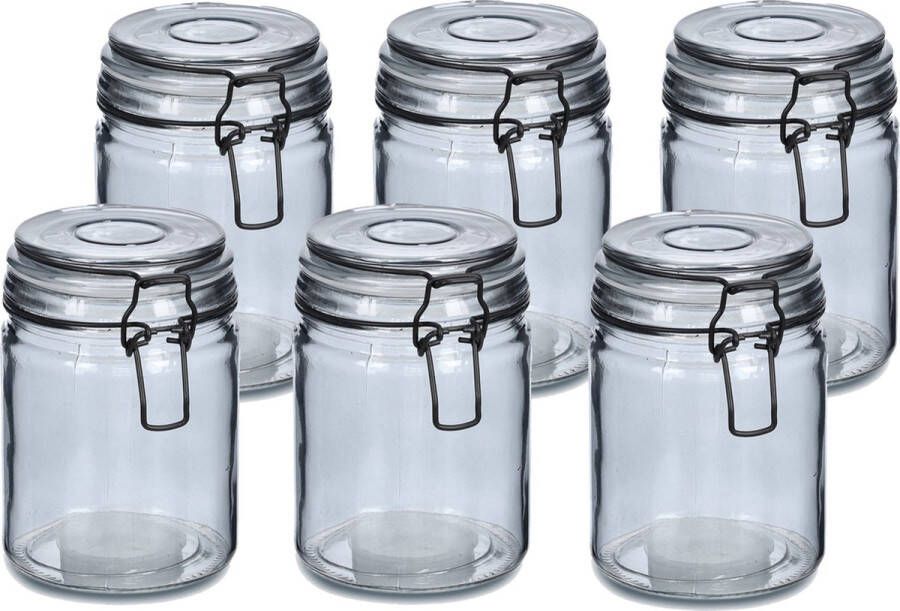 Zeller Weckpotten inmaakpotten 6x 250 ml glas met beugelsluiting D8 x H10 cm