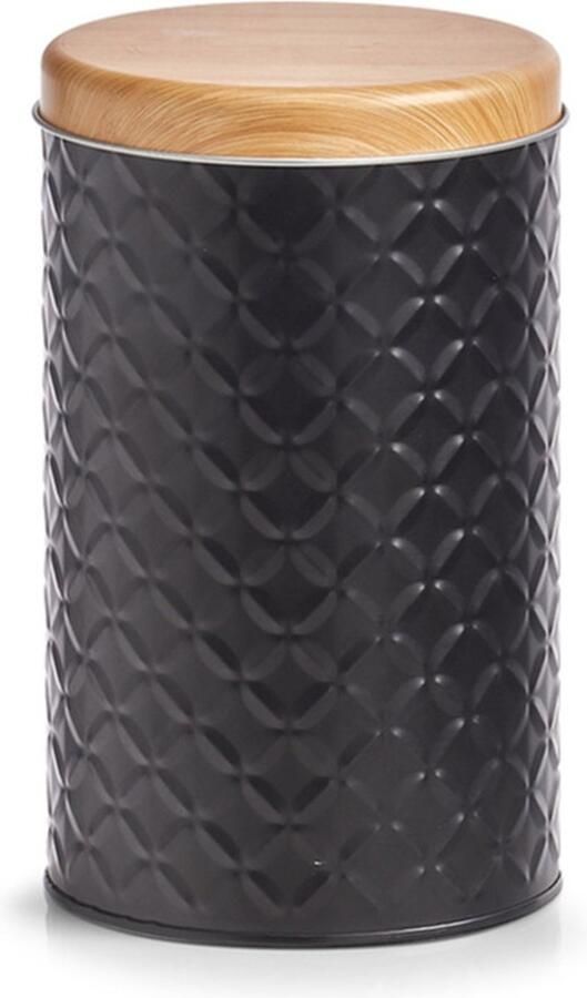 Zeller bewaar voorraad blikken 1x stuks zwart 30 5 x 38 cm 2L