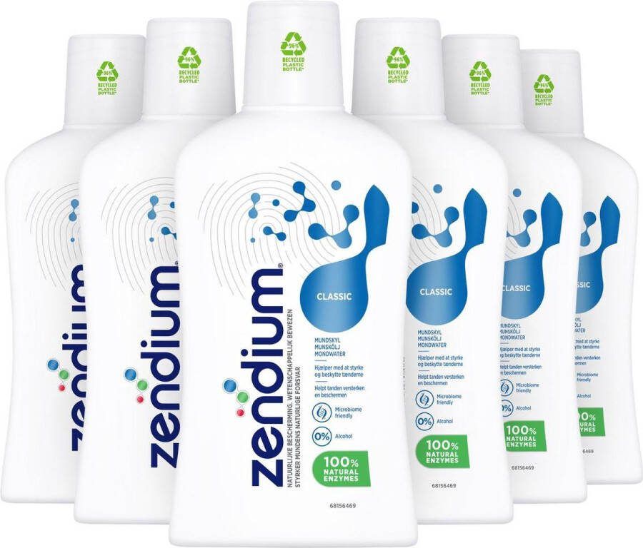 Zendium Classic Mondwater 6 x 500 ml Voordeelverpakking