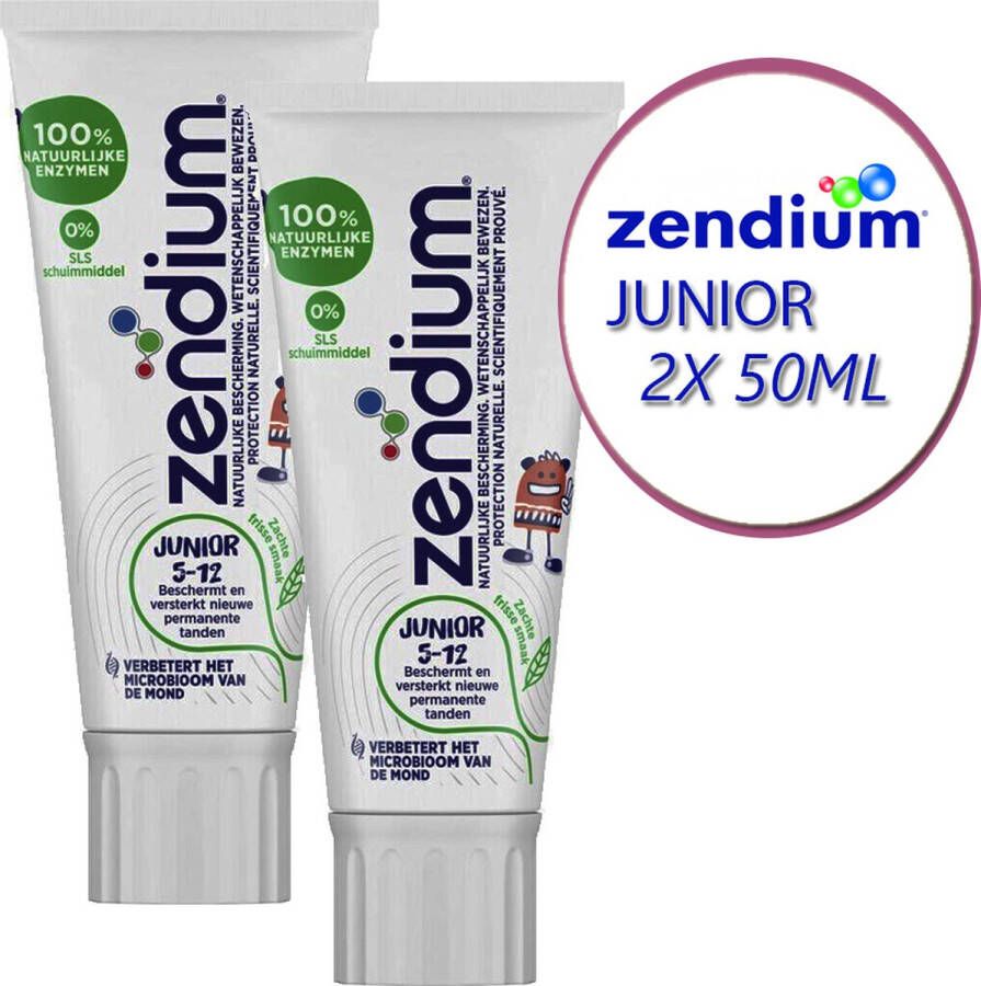 Zendium JUNIOR TANDPASTA- 5-12 JAAR 2X 50ML