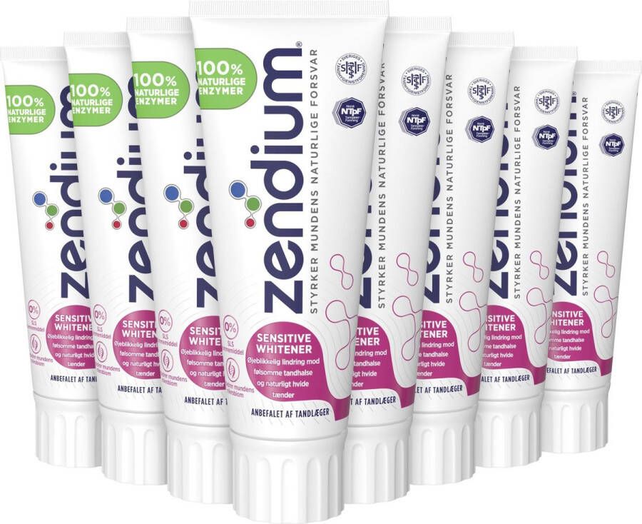 Zendium Sensitive Whitening Tandpasta 12 x 75 ml Voordeelverpakking
