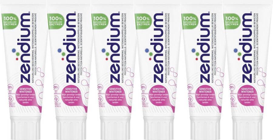 Zendium Sensitive Whitening Tandpasta 6 x 75 ml