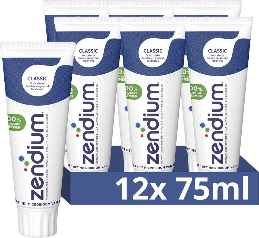 Zendium Tandpasta Classic met 100% natuurlijke enzymen 12 x 75 ml