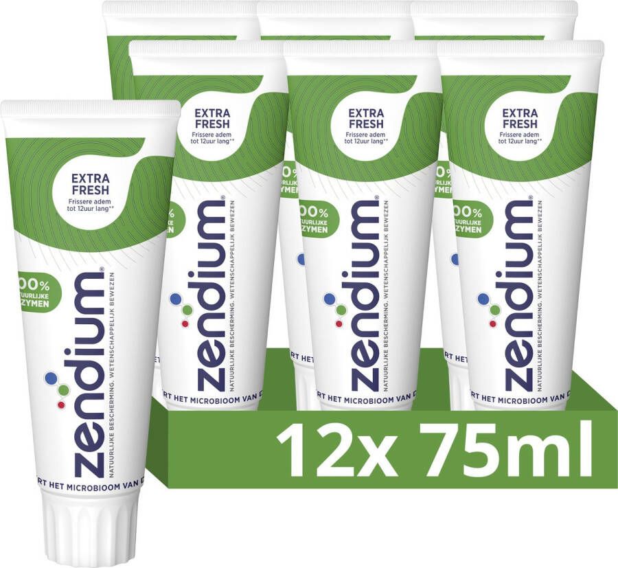 Zendium Tandpasta Extra Fresh met 100% natuurlijke enzymen 12 x 75 ml