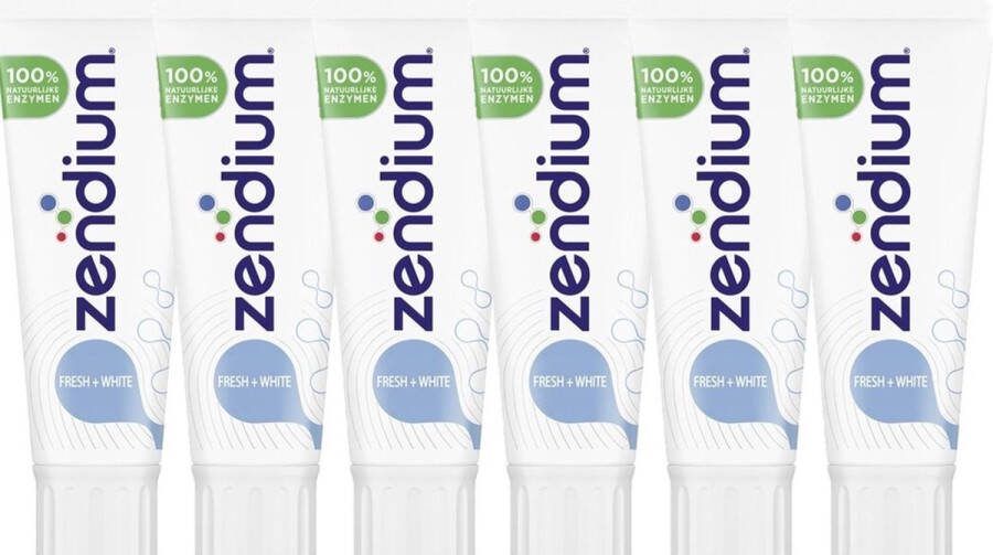 Zendium Tandpasta Fresh+White 6 x 75 ml