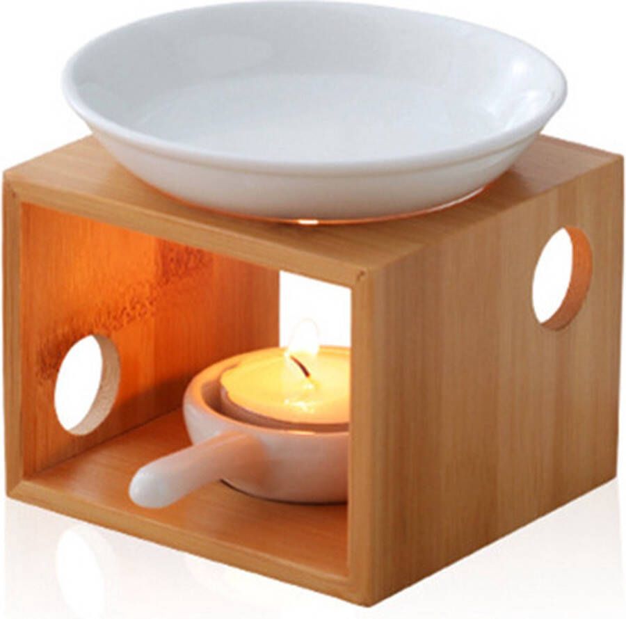 Zenful Oliebrander Geurbrander Wax brander Voor Geurolie Etherische olie Hout Cozy Bamboe Wood