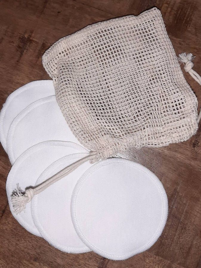 Zenner -herbruikbare wattenschijfjes bamboe 5x wattenschijfje + waszakje make-up remover pads reusable eco vegan uitwasbaar