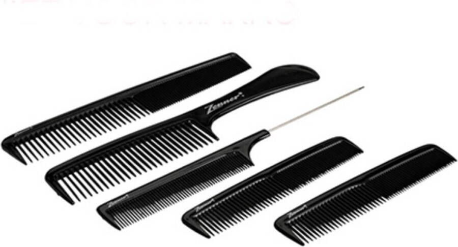Zenner Kammen Set Zwart 5 stuks