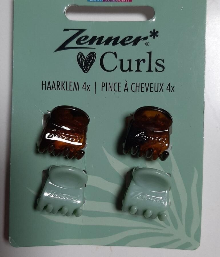 Zenner loves curls 4 haarklemmetjes groen bruin naturel haarklemmen small klein haarclips