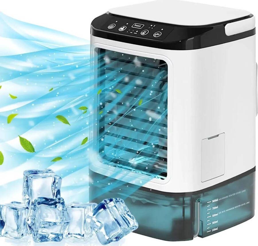 Zennova Portable Mini Airco Air Cooler Met Verlichting Met Inbouw IJs Element Airco Zonder Afvoerslang Mini Ventilator Energiezuinig Draagbare Luchtkoeler