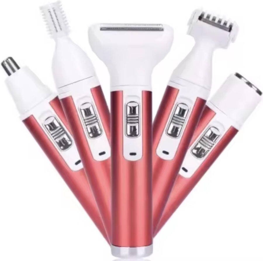 Zentar Zéntar Ladyshave 5-in-1 Ontharingsapparaat Scheerapparaat Oplaadbaar Gezicht Bikinilijn Wenkbrauw Neus Oor Trimmer